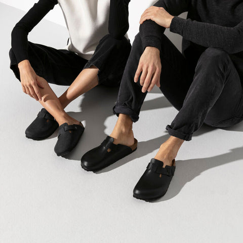 Boston (Unisex) - Schwarzes geöltes Leder
