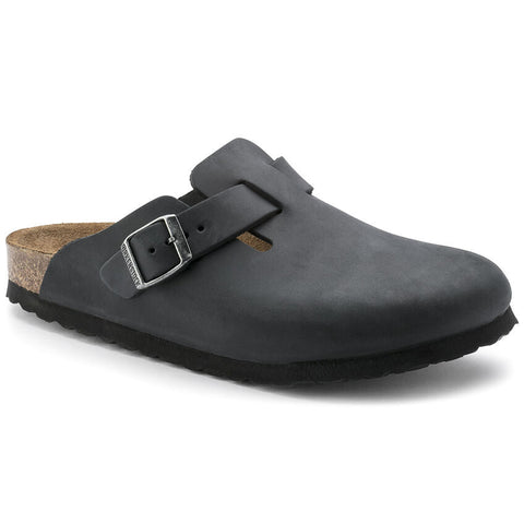Boston (Unisex) - Schwarzes geöltes Leder