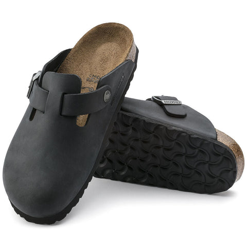 Boston (Unisex) - Schwarzes geöltes Leder