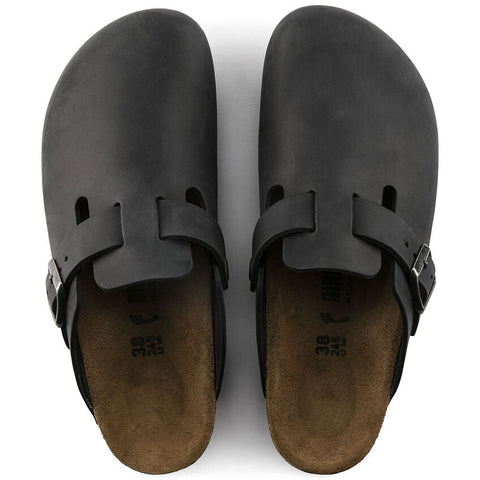 Boston (Unisex) - Schwarzes geöltes Leder