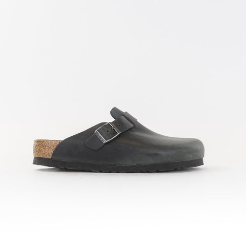 Boston (Unisex) - Schwarzes geöltes Leder